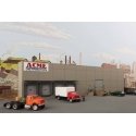 Modern Concrete Warehouse Background Building -- Kit - Each: 16-5/8 x 1-3/4 x 4-1/2′ 42.2 x 4.4 x 11.4cm, HO, Walthers Corners