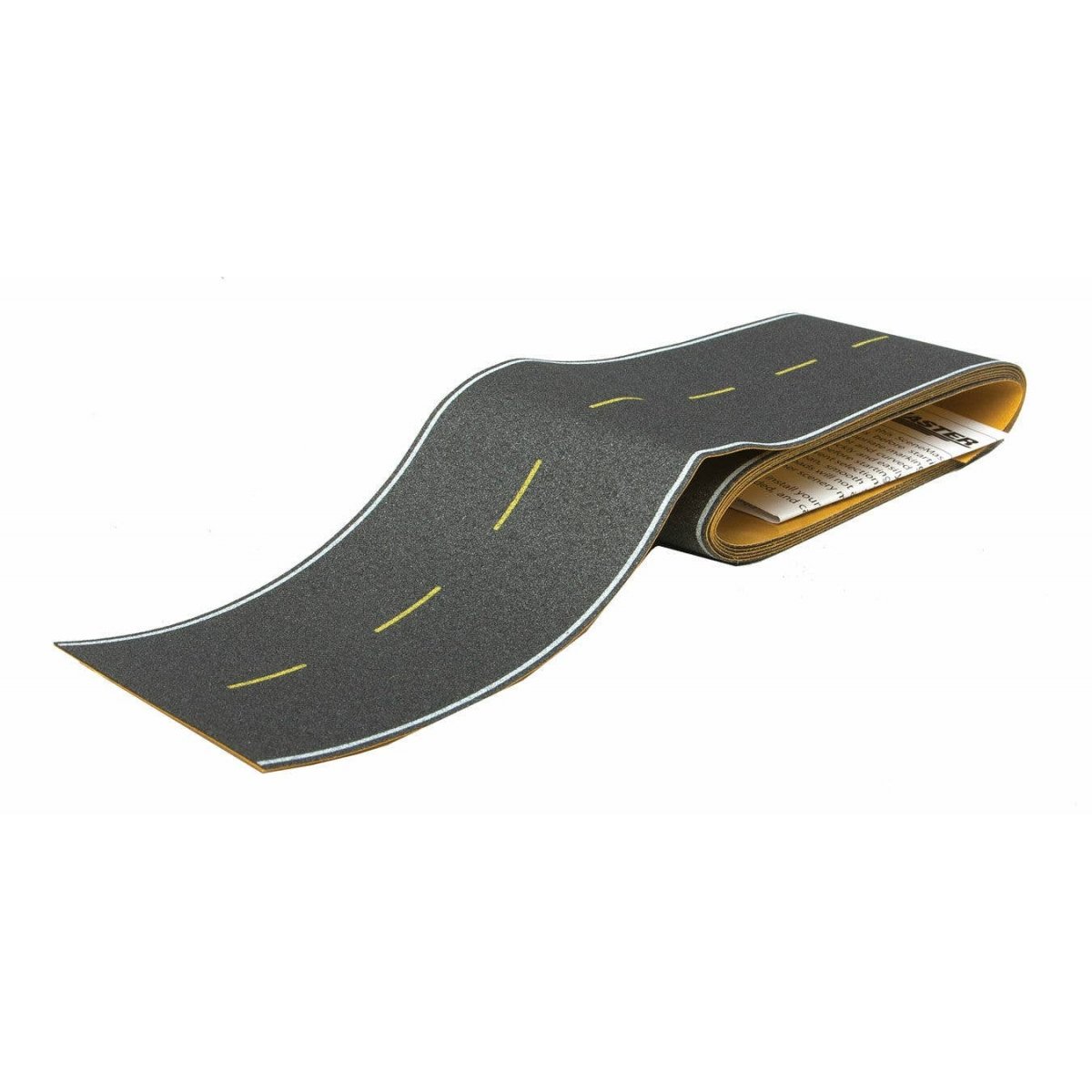 Flexible Self-Adhesive Paved Roadway -- Modern Highways (yellow dashed centerline, white edge markings), HO, Walthers SceneMaste