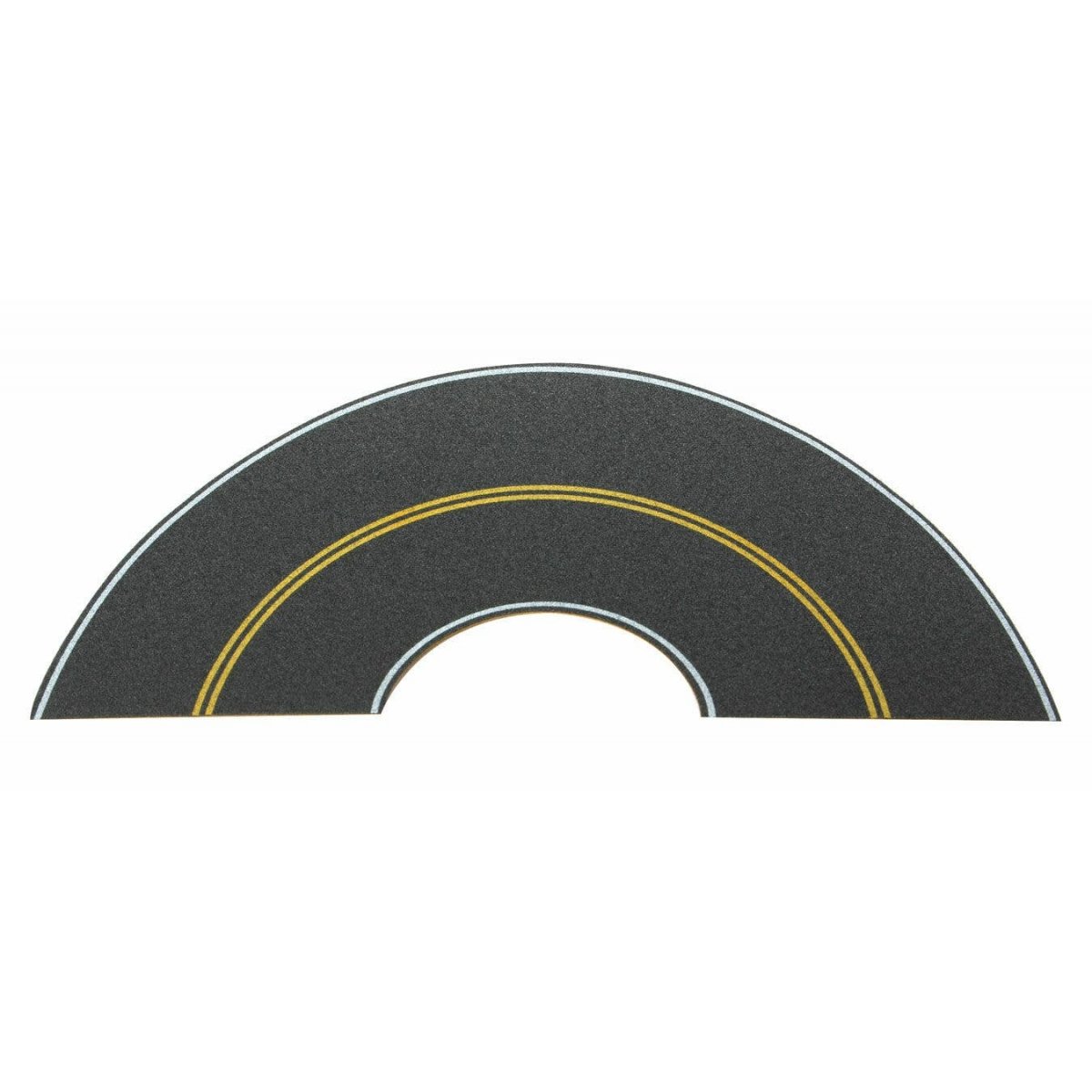 Flexible Self-Adhesive Paved Roadway -- Vintage and Modern Curves (solid double yellow centerline, white edge marks), HO, Walthe