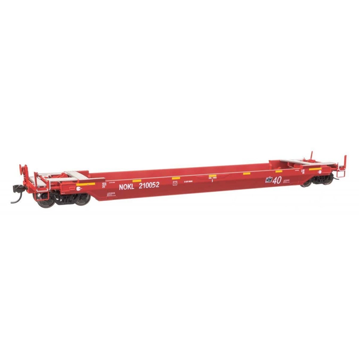 Gunderson Rebuilt All-Purpose 40′ Well Car - Ready-To-Run -- Northwestern Oklahoma Railroad (red) 210052, HO, WalthersProto 10