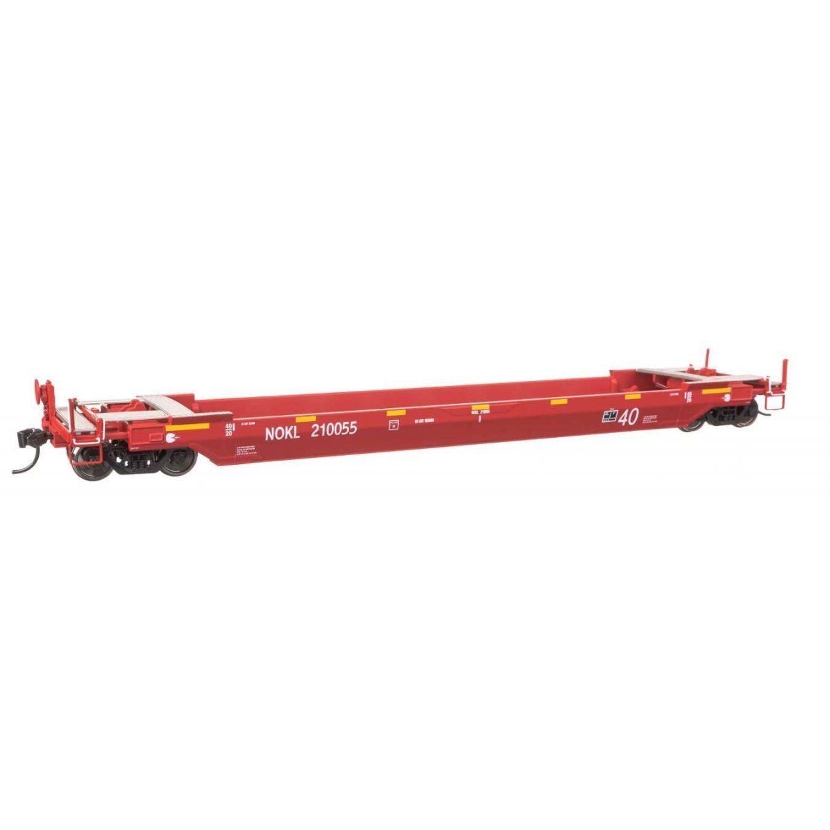 Gunderson Rebuilt All-Purpose 40′ Well Car - Ready-To-Run -- Northwestern Oklahoma Railroad (red) 210055, HO, WalthersProto 10