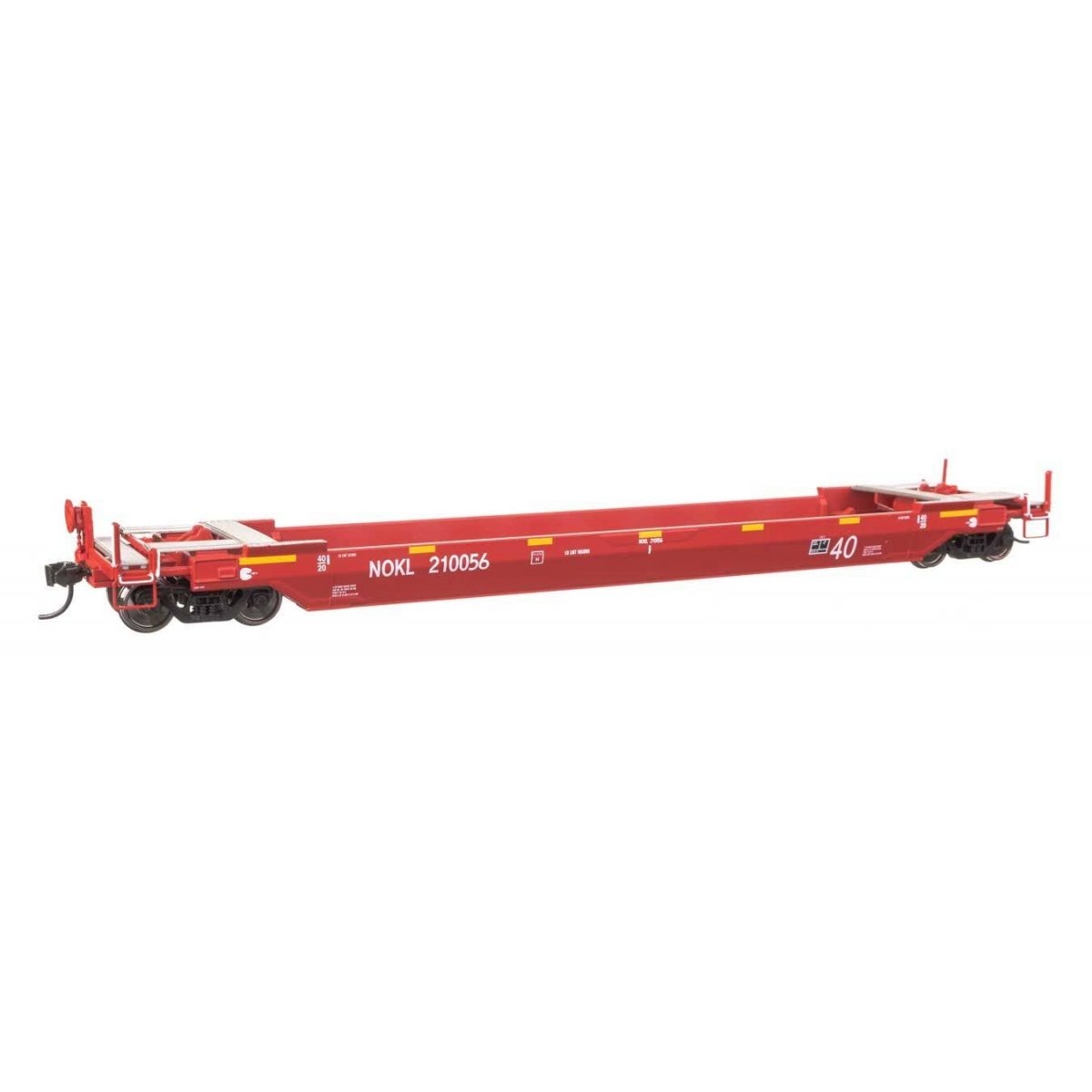 Gunderson Rebuilt All-Purpose 40′ Well Car - Ready-To-Run -- Northwestern Oklahoma Railroad (red) 210056, HO, WalthersProto 10