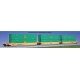 Gunderson MAXI-IV 3-Unit Well Car with 6 53′ Containers - Ready to Run -- TTX DTTX 732256 (yellow, black, white, EMP Container