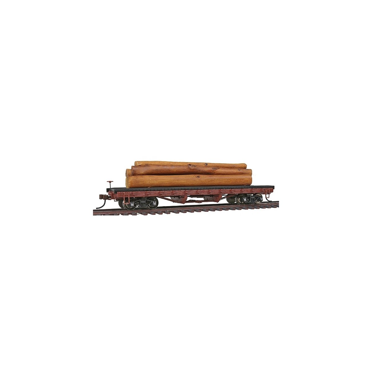 ACF Log Car w/Logs - Ready to Run - Silver Series(R) -- 1906-1935 Version (Boxcar Red), HO, Bachmann Industries 18332