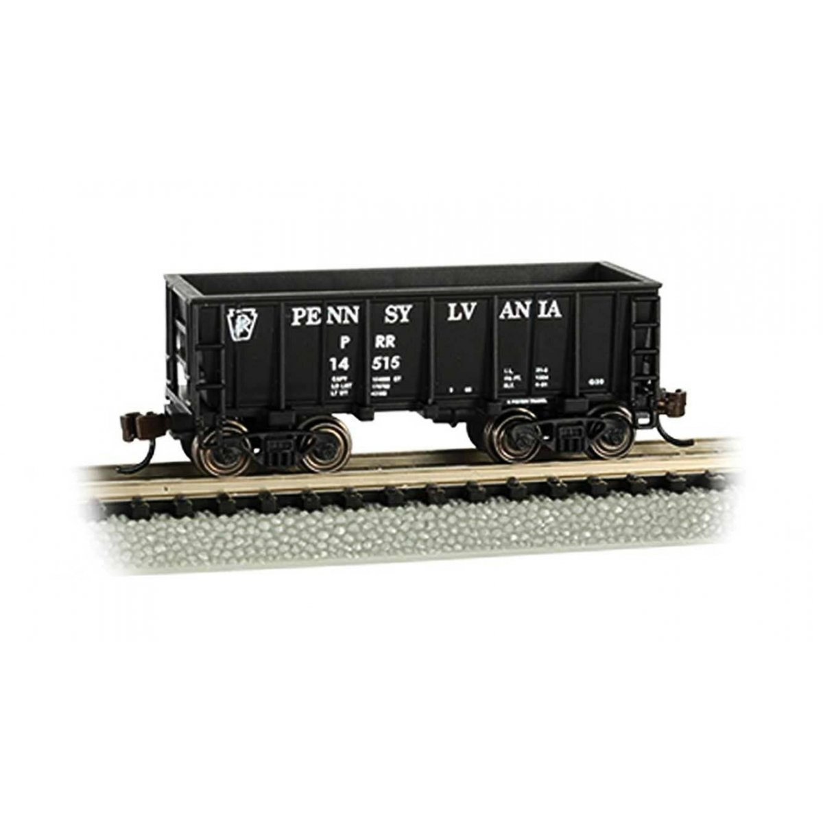 Flat-Bottom Ore Car - Ready to Run -- Pennsylvania Railroad 14514 (black), N, Bachmann Industries 18657