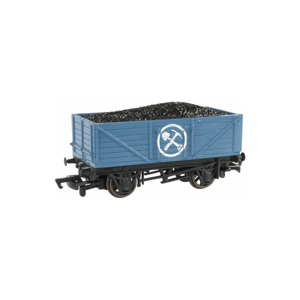 Thomas and Friends(TM) - Mining Wagon (Gondola) -- Blue, White (Shovel & Pick Logo, Includes Load), HO, Bachmann Industries 7700