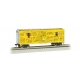 40′ Animated Stock Car with Horses - Ready-to-Run -- Union Pacific 43013 (yellow, silver), HO, Bachmann Industries 19701