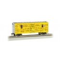 40′ Animated Stock Car with Horses - Ready-to-Run -- Union Pacific 43013 (yellow, silver), HO, Bachmann Industries 19701