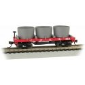 Old-Time Wood Tank Car with 3 Tanks - Ready to Run -- Central Pacific 213 (red), N, Bachmann Industries 15552