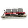 Old-Time Wood Tank Car with 3 Tanks - Ready to Run -- Central Pacific 213 (red), N, Bachmann Industries 15552