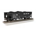 40′ Quad Hopper - Ready to Run - Silver Series(R) -- Nickel Plate 34078 (black), HO, Bachmann Industries 17623