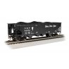 40′ Quad Hopper - Ready to Run - Silver Series(R) -- Nickel Plate 34078 (black), HO, Bachmann Industries 17623
