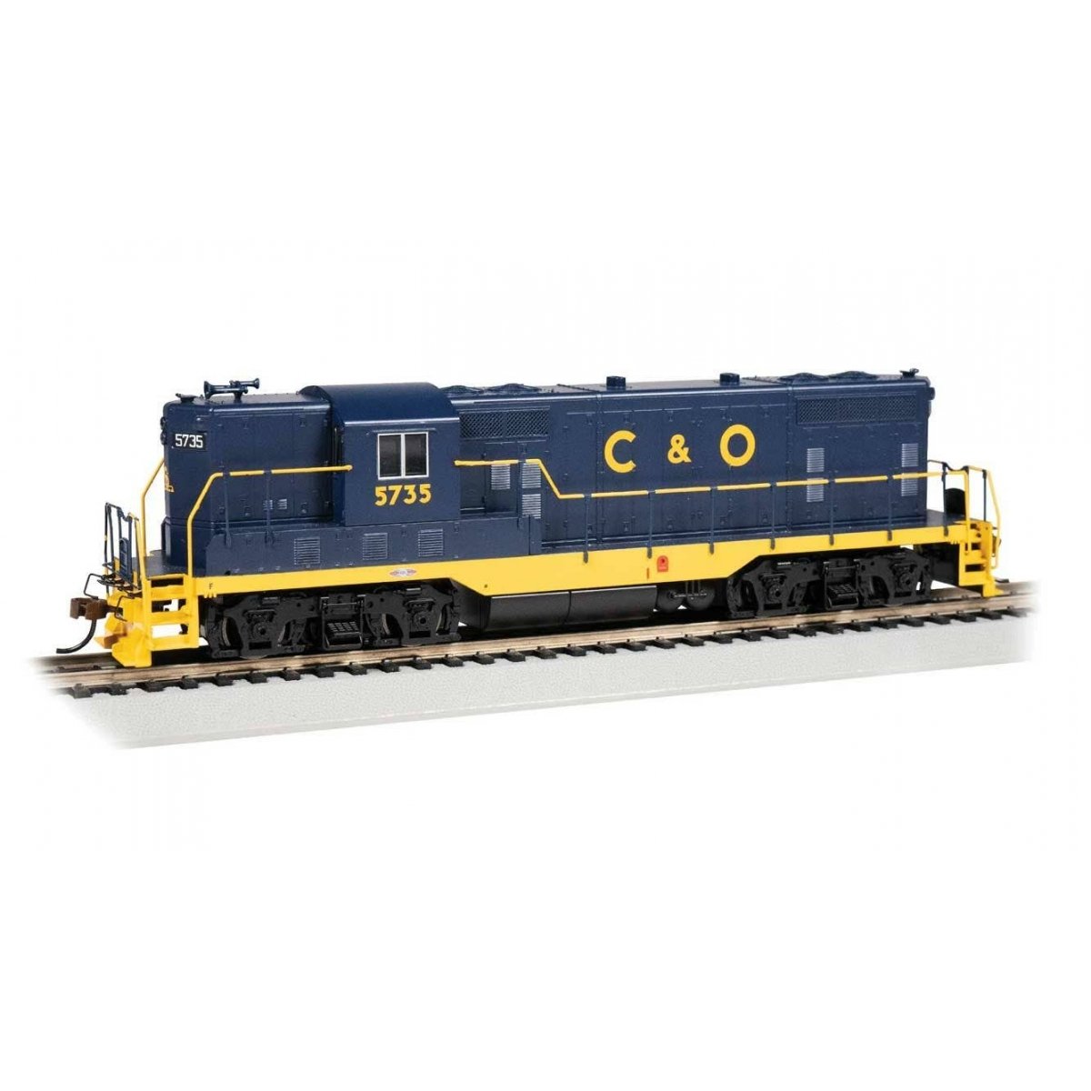 EMD GP7 - Standard DC -- Chesapeake & Ohio 5735 (blue, yellow Sans Serif C&O), HO, Bachmann Industries 69102