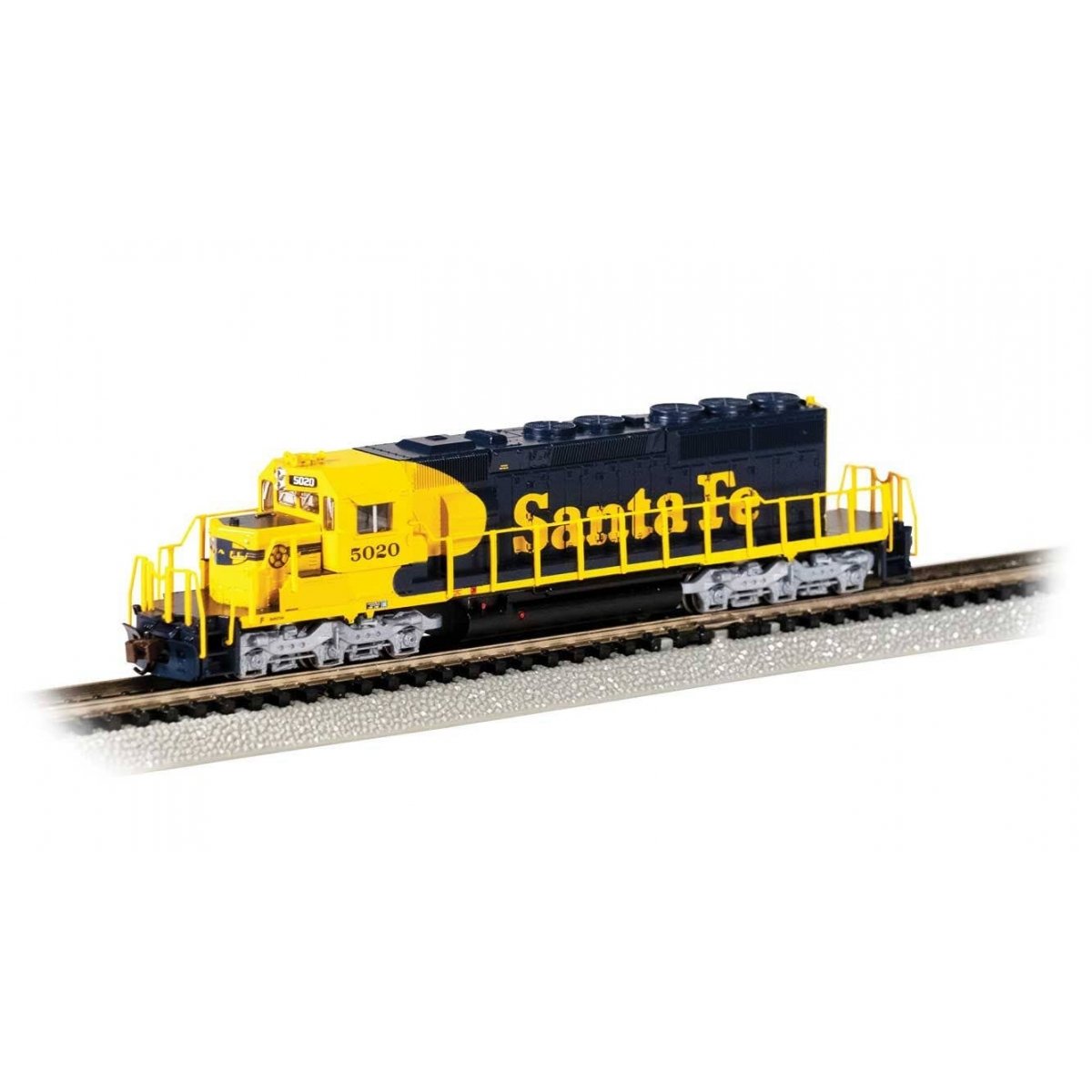 EMD SD40-2 - Econami(TM) Sound and DCC -- Santa Fe 5020 (Warbonnet, blue, yellow), N, Bachmann Industries 67074