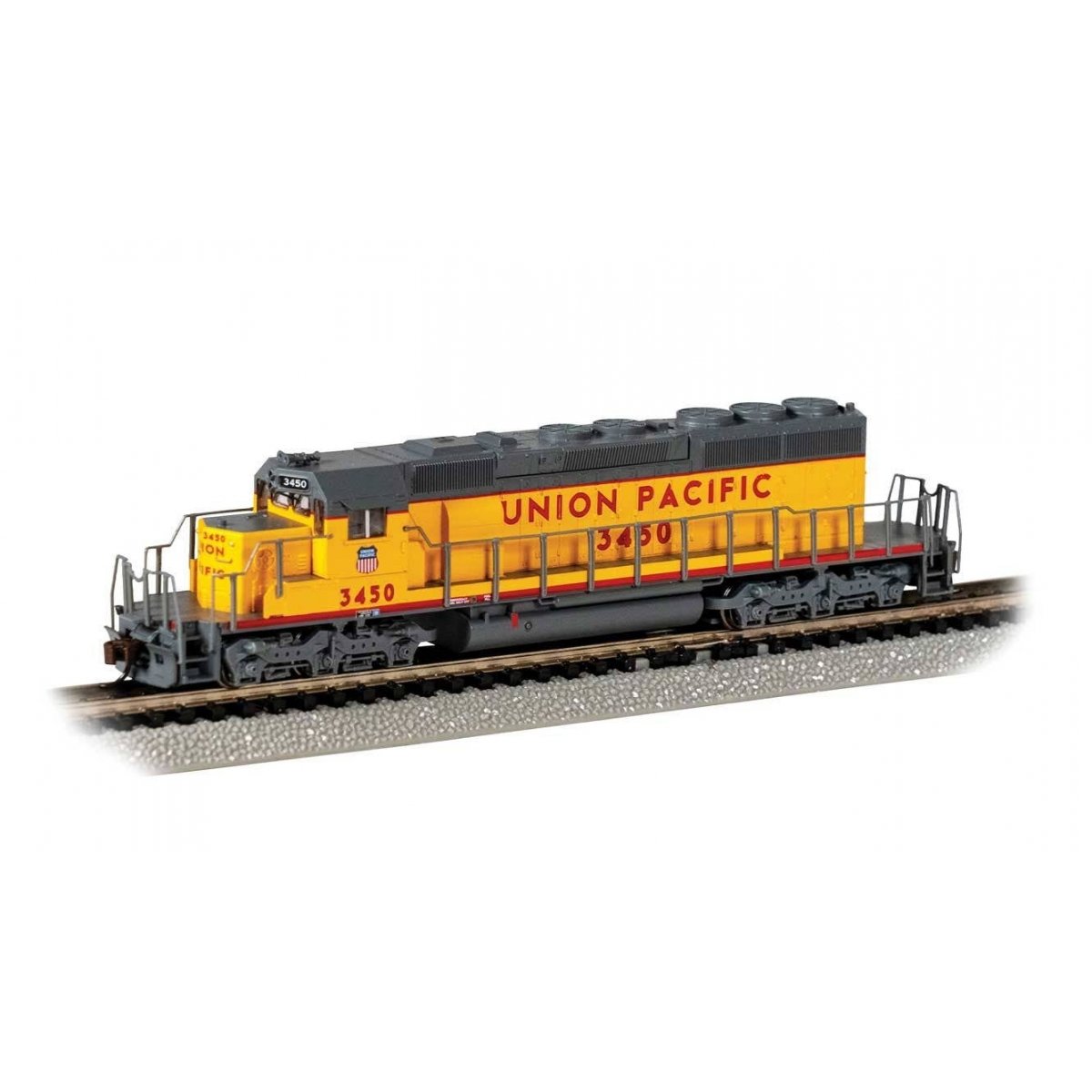EMD SD40-2 - Econami(TM) Sound and DCC -- Union Pacific 3450 (Armour Yellow, gray, red, Large Lettering), N, Bachmann Industries