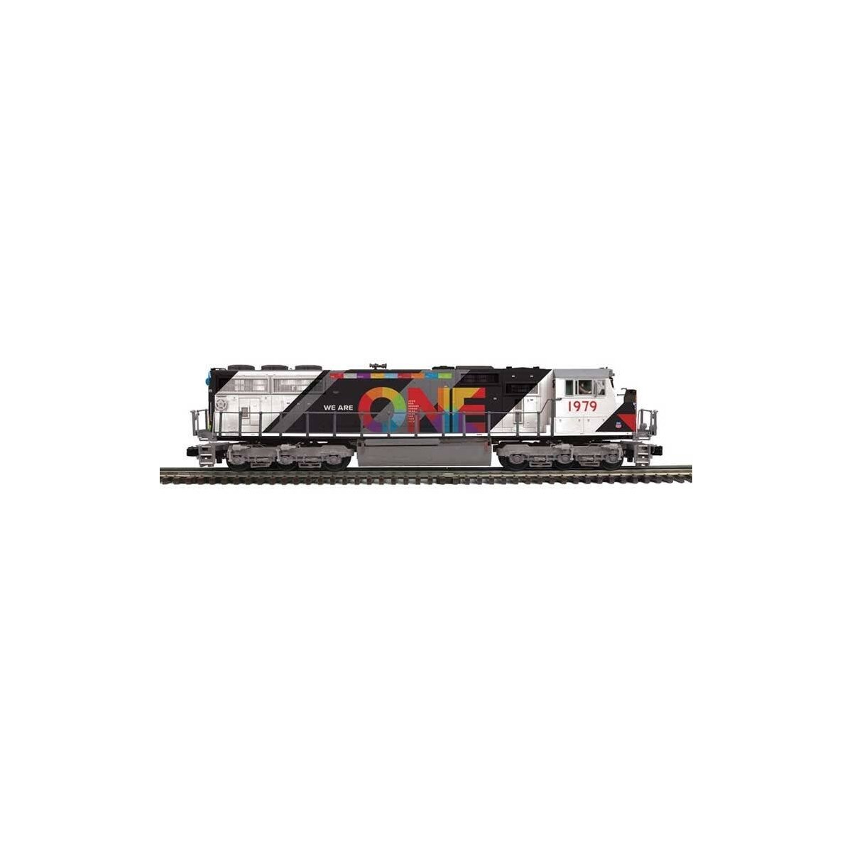 EMD SD70MAC - 3-Rail - Proto-Sound 3.0 - Premier -- Union Pacific 1979 (ONE Scheme, gray, white, red, orange, blue), O, Atlas O 
