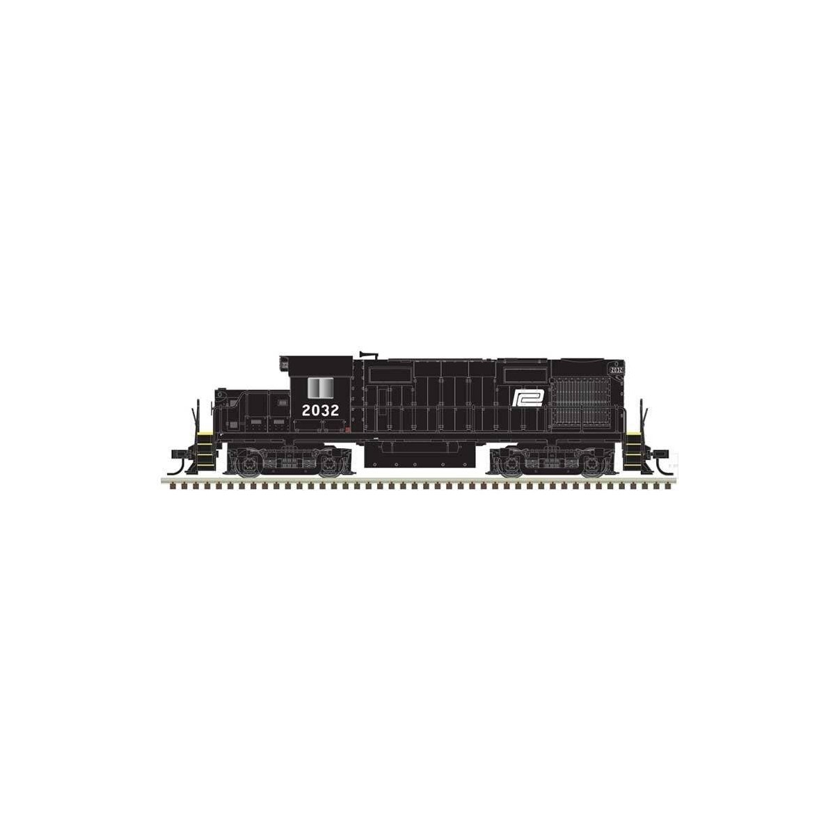 Alco RS32 - Standard DC -- Penn Central 2032 (black, white), HO, Trainman 10004357