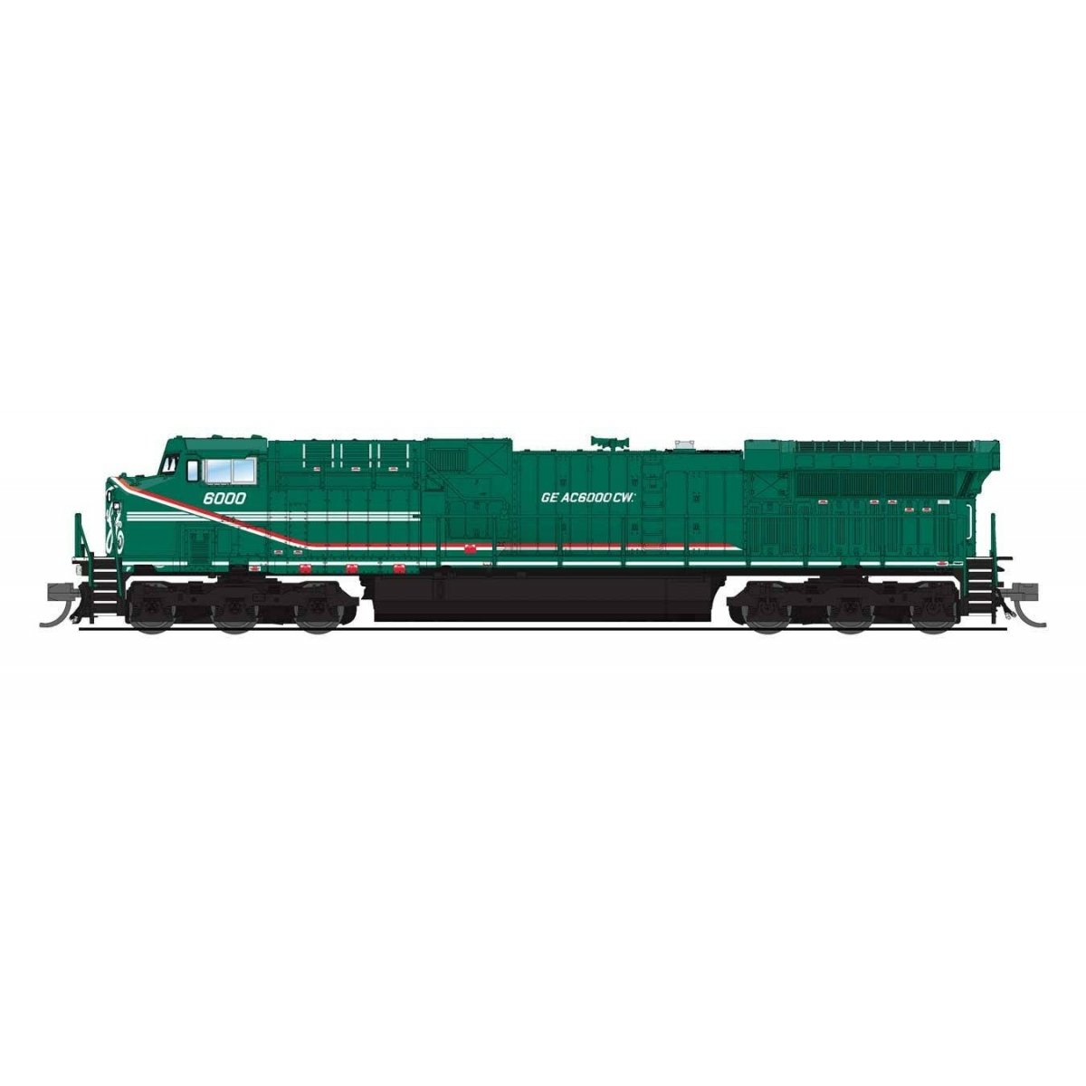 GE AC6000CW - Sound & DCC - Paragon4(TM) -- General Electric Demonstrator GECX 6000 (green, red, white), N, Broadway Limited Imp