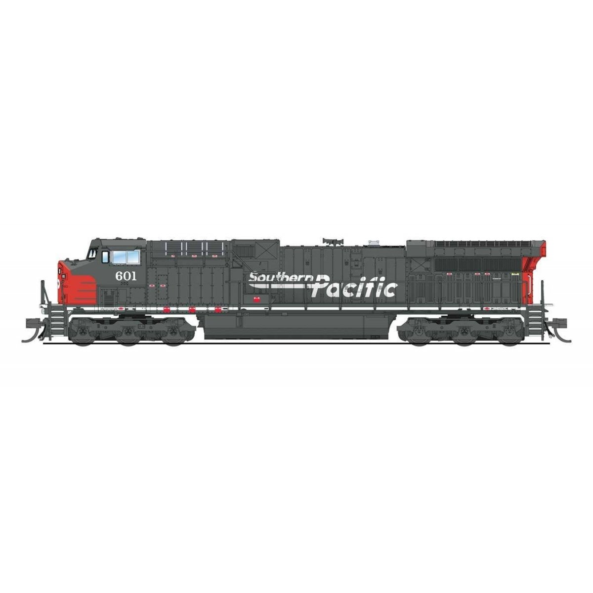 GE AC6000CW - Sound & DCC - Paragon4(TM) -- Southern Pacific 602 (gray red, Speed Lettering), N, Broadway Limited Imports 8579