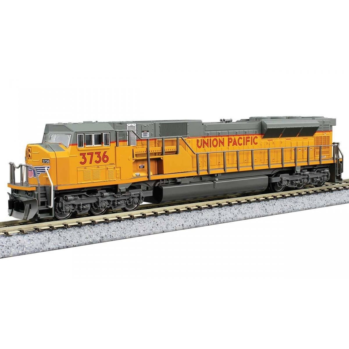 EMD SD90/43MAC - Standard DC -- Union Pacific 3736 (Armour Yellow, gray, red), N, Kato USA Inc 1765624