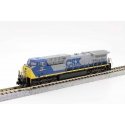 GE AC4400CW Low Numberboards - Standard DC -- CSX 77 (YN1, gray, blue, yellow), N, Kato USA Inc 1767043