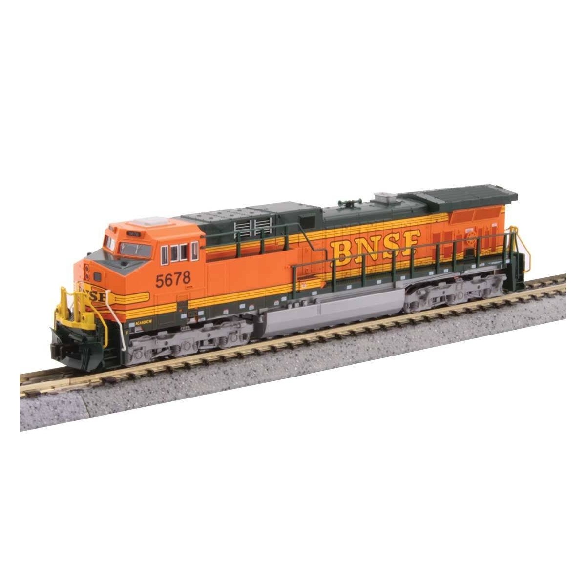 GE AC4400CW - Standard DC -- BNSF Railway 5678 (H1, orange, Pullman Green, yellow), N, Kato USA Inc 1767115