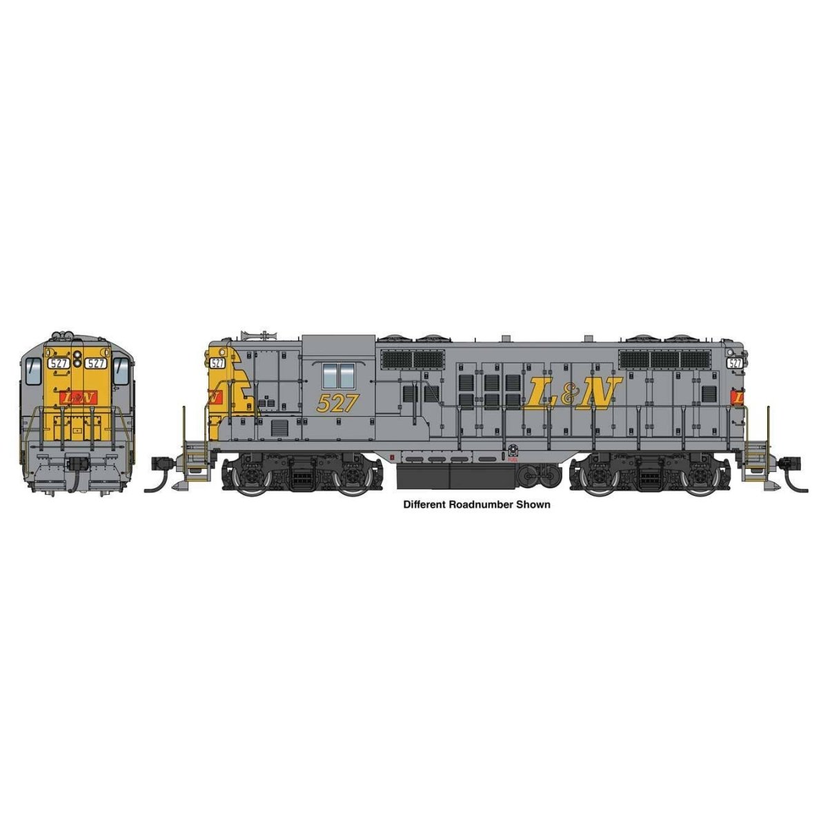 EMD GP9 Phase II with High Hood - Standard DC -- Louisville & Nashville 532, HO, WalthersMainline 10500