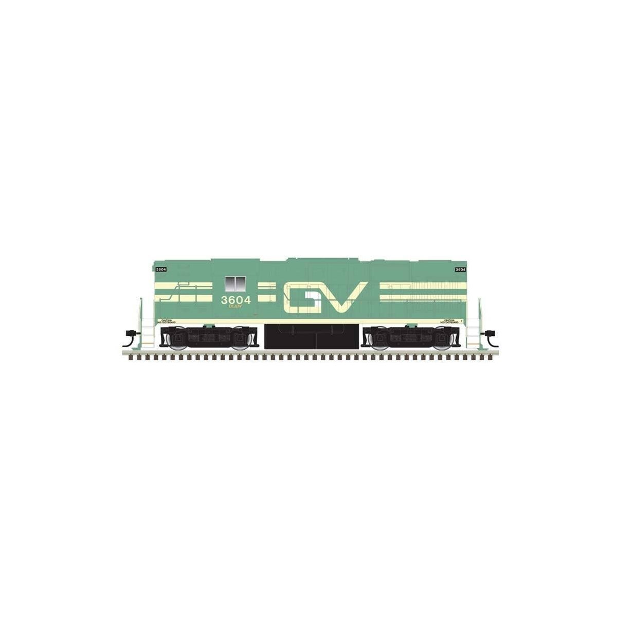 Alco RS11 - Standard DC - Classic Silver -- Genessee Valley 3604 (green, yellow), HO, Atlas Model Railroad Co. 10004523