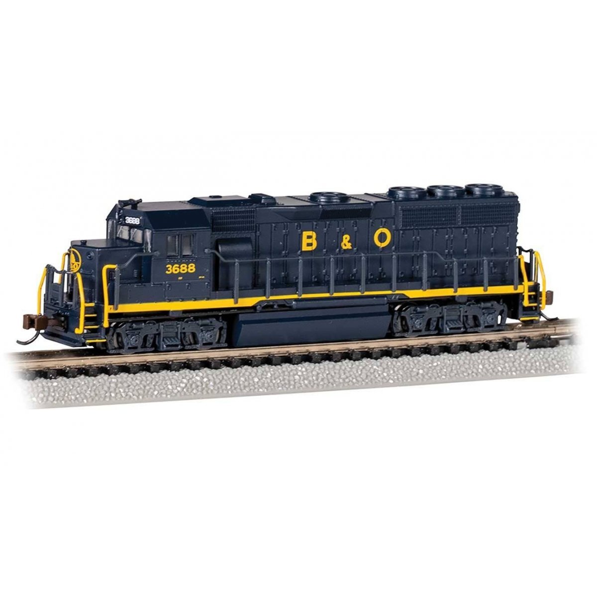 EMD GP40 Dynamic Brakes - Standard DC -- Baltimore & Ohio 3688, N, Bachmann Industries 63571