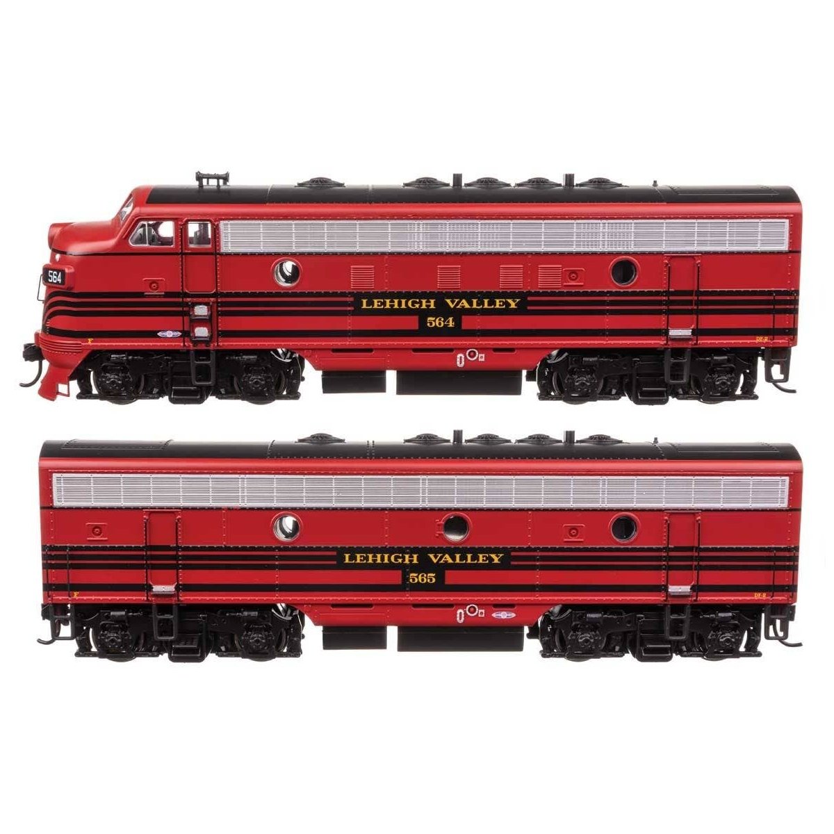 EMD F7 A-B Set - ESU Sound and DCC -- Lehigh Valley 564/565, HO, WalthersMainline 21406