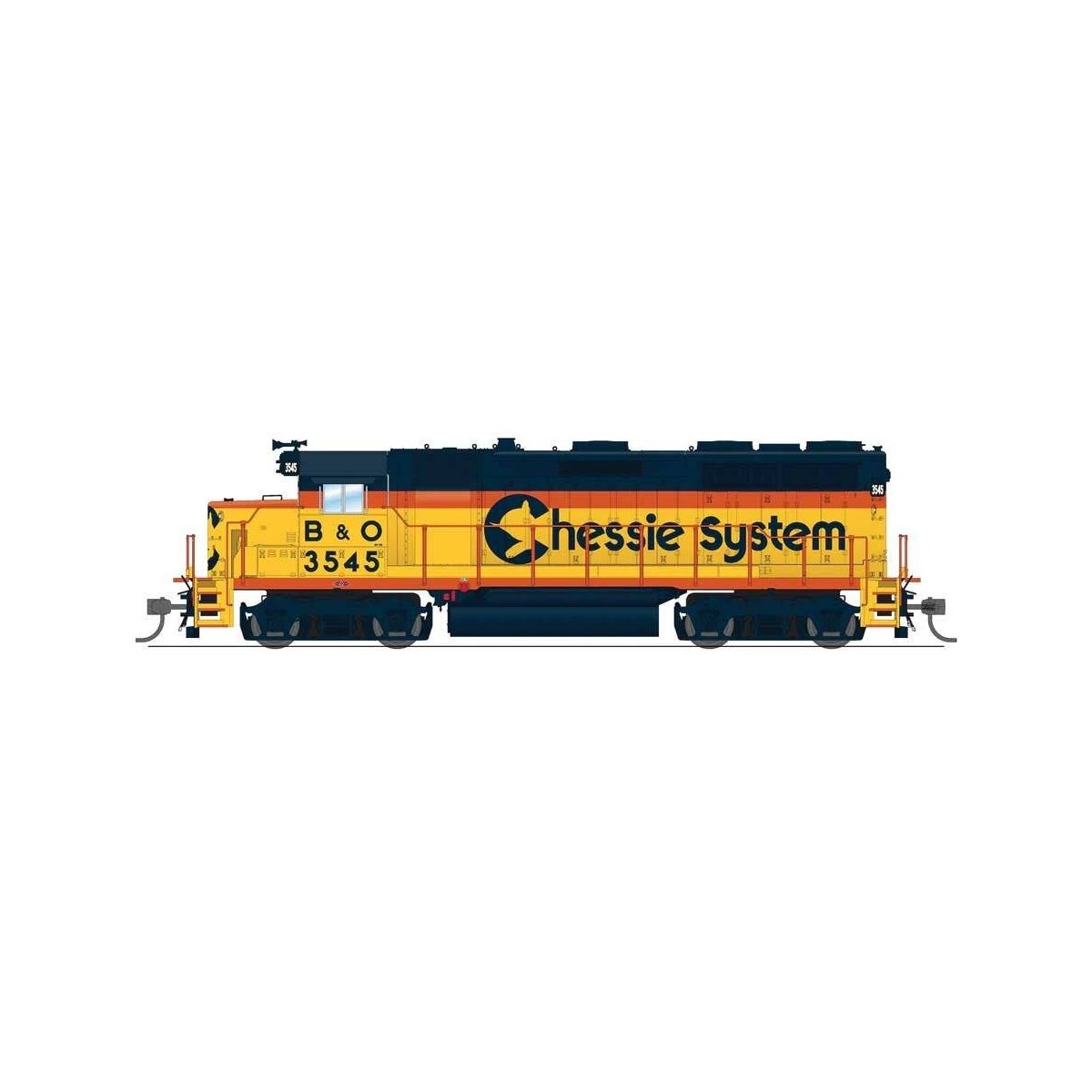 EMD GP35 Low Nose - Sound and DCC - Paragon4(TM) -- Chessie System B&O 3551 (yellow, blue, vermillion), HO, Broadway Limited Imp