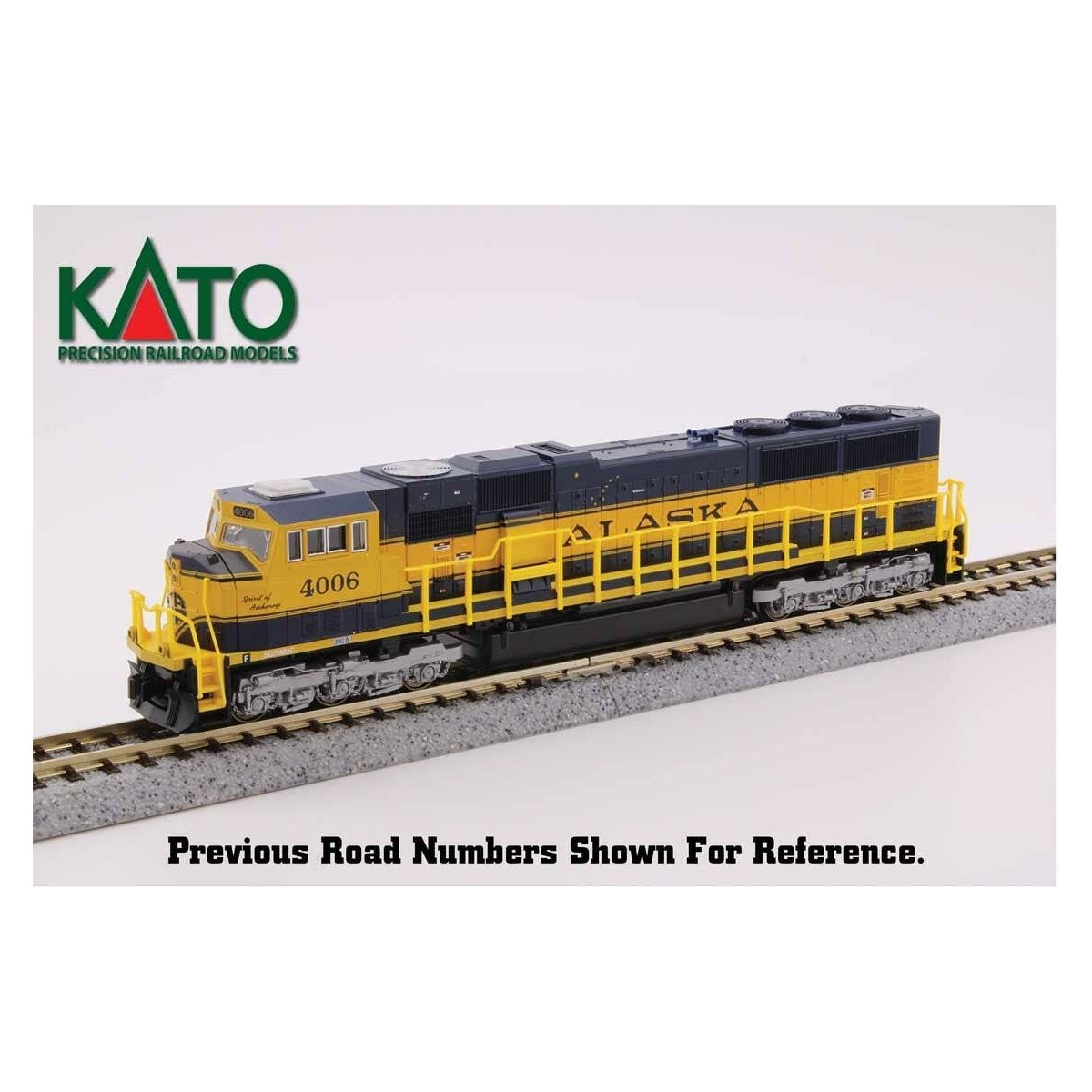 EMD SD70MAC w/Nose Headlight - DCC -- Alaska Railroad 4003 Spirit of Moose Pass (blue, yellow), N, Kato USA Inc 1766410DCC