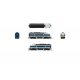 EMD F3A - Sound and DCC - Paragon4(TM) -- Electro-Motive Division 754A2 (Demonstrator, blue, aluminum, yellow), N, Broadway Limi
