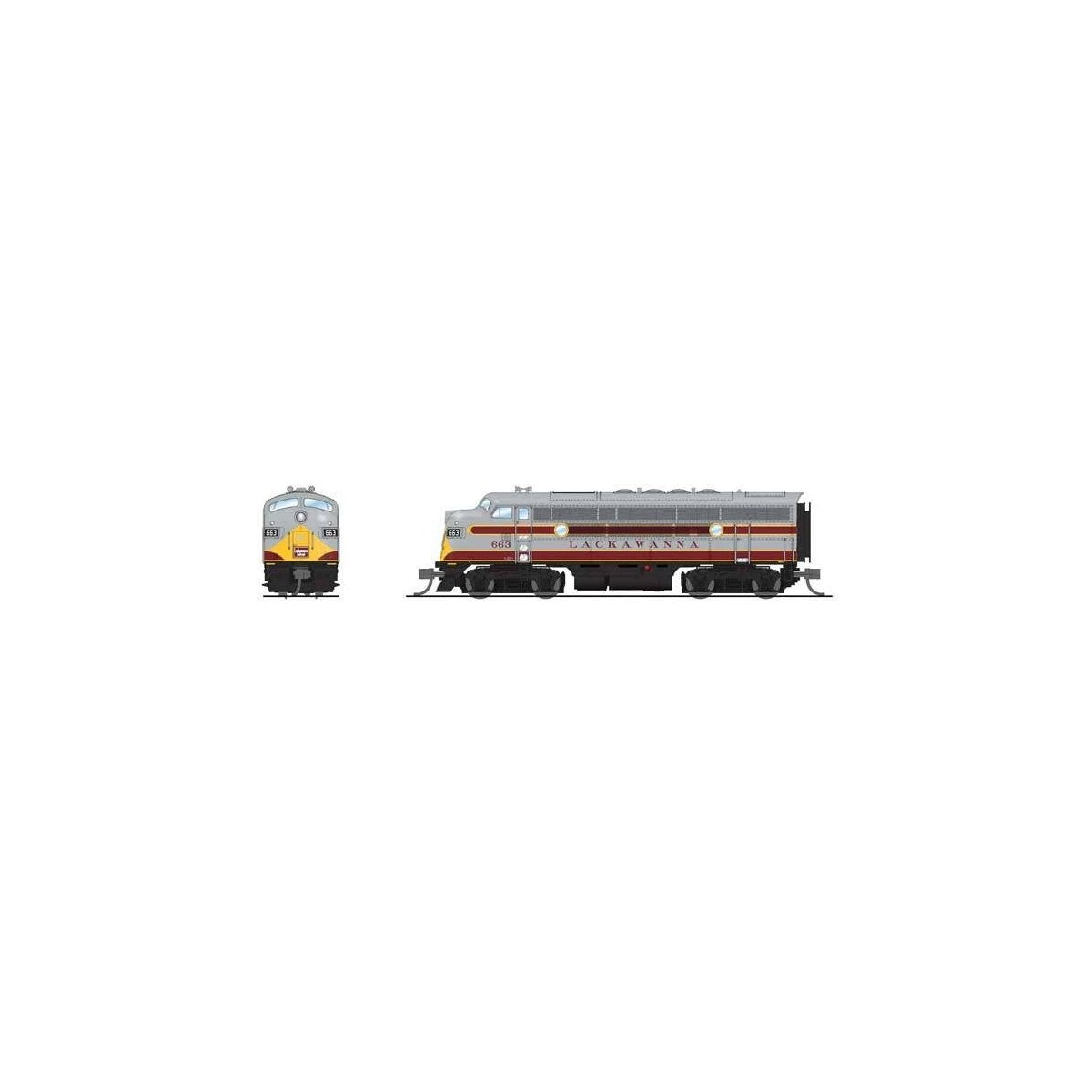 EMD F3A - Sound and DCC - Paragon4(TM) -- Delaware, Lackawanna & Western 664 (Restored, gray, maroon, yellow), N, Broadway Limit
