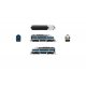 EMD F3 A-Unpowered B Set - Sound and DCC - Paragon4(TM) -- Electro-Motive Division 754A1, 754B1 (Demonstrator, blue, aluminum, y