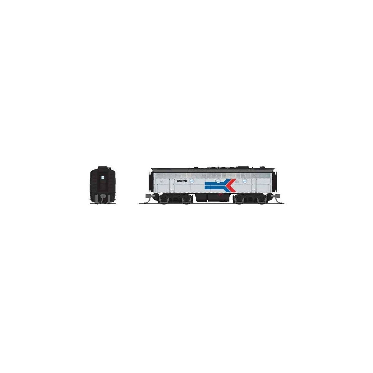 EMD F7B - Standard DC - Stealth -- Amtrak 154 (Phase I, silver, red, blue, black, Arrow Logo), N, Broadway Limited Imports 9276