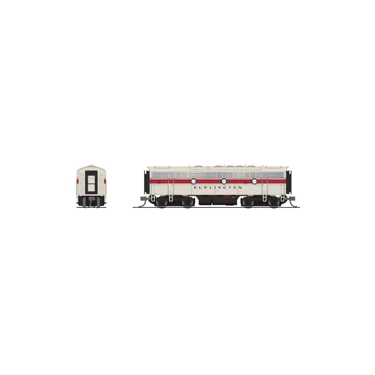 EMD F7B - Standard DC - Stealth -- Chicago, Burlington & Quincy 169B (gray, red, black), N, Broadway Limited Imports 9280