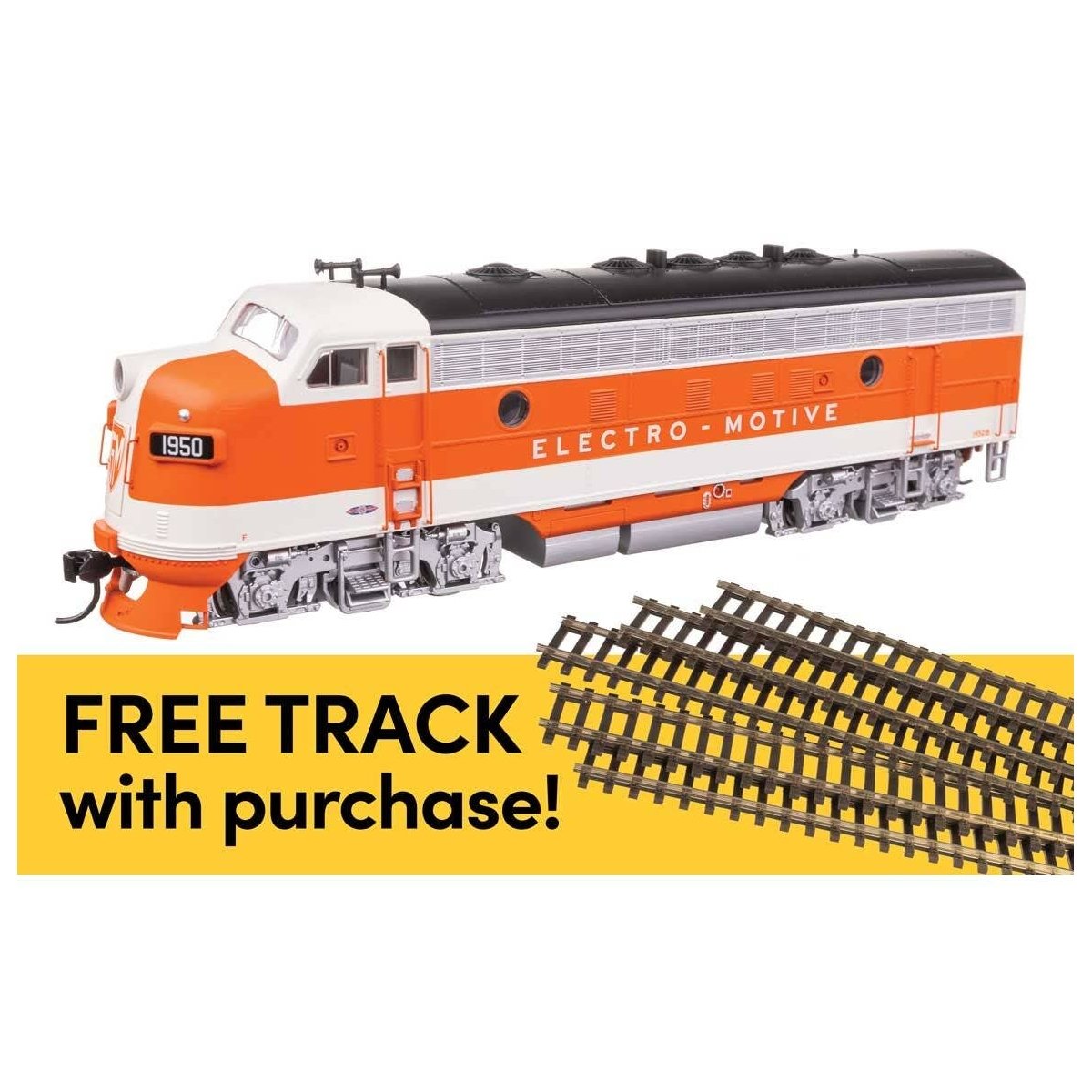 EMD F7A - ESU Sound and DCC w/WalthersTrack Code 83 Flex Track 5-Pack -- EMD 1950B, HO, Walthers 21405