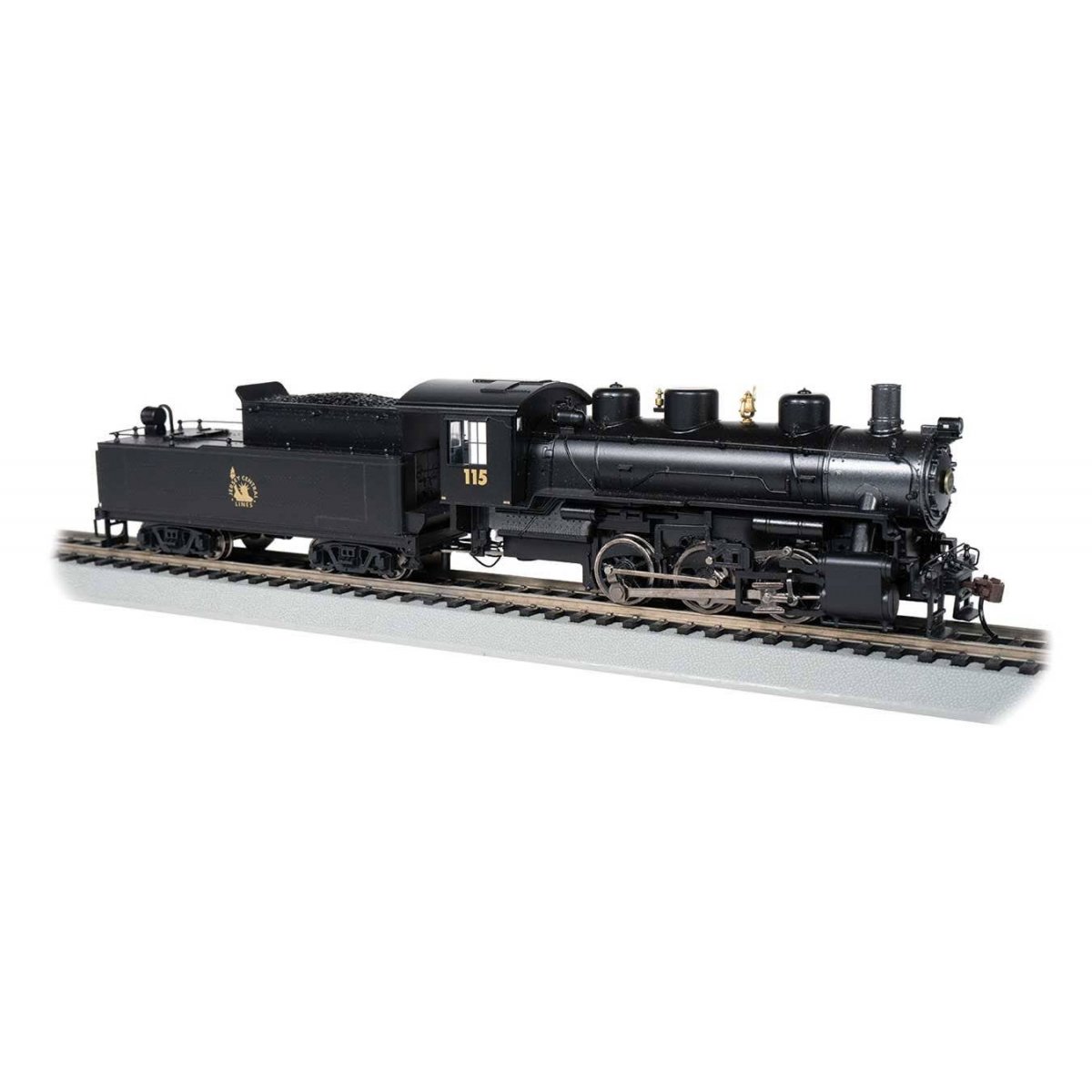 USRA 0-6-0 - Sound and DCC -- Central Railroad of New Jersey 115 (black, graphite, yellow Liberty Logo), HO, Bachmann Industries