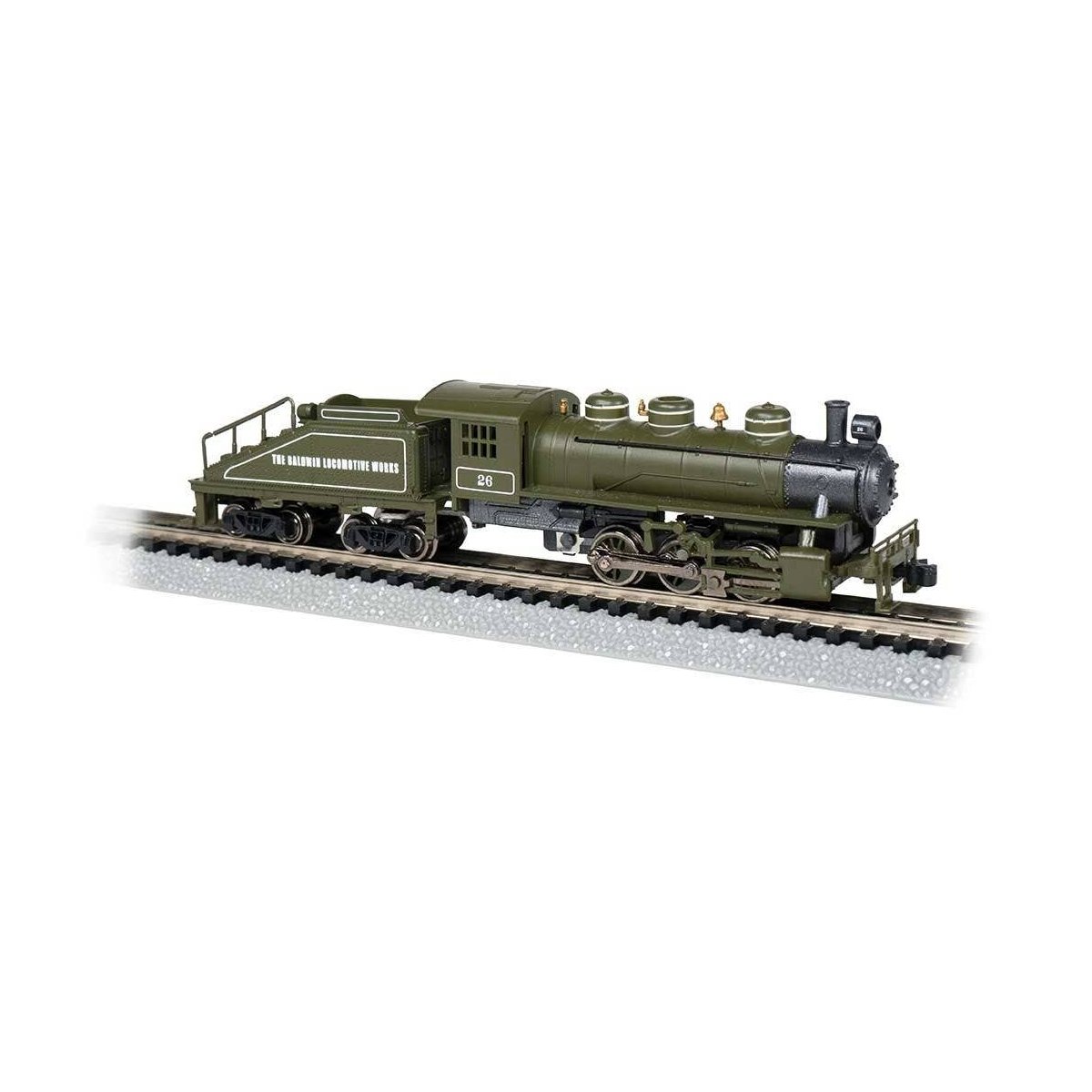 USRA 0-6-0 Switcher with Slope-Back Tender - Standard DC -- Baldwin Locomotive Works 26 (olive, graphite), N, Bachmann Industrie