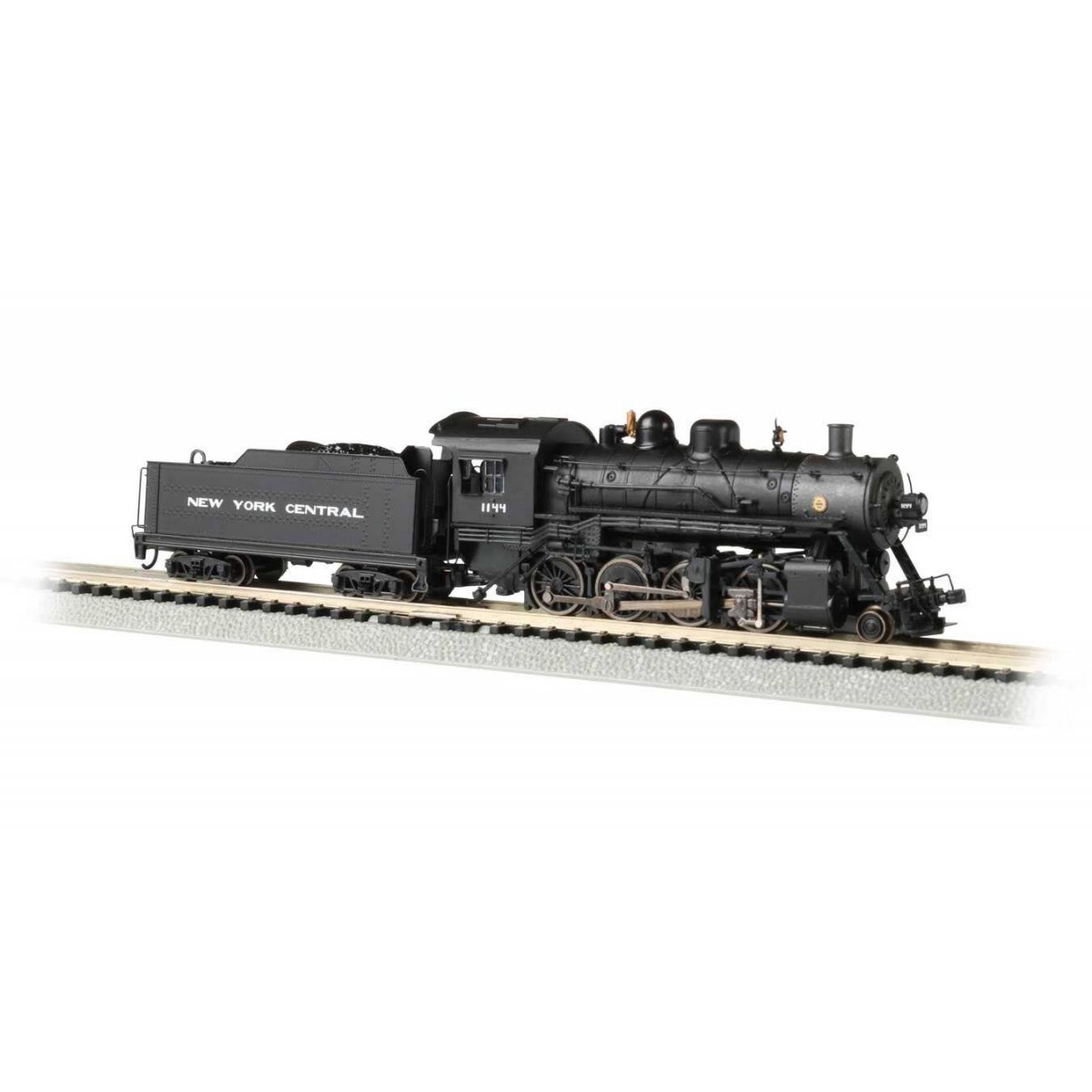 Baldwin 2-8-0 Consolidation - Sound and DCC -- New York Central 1144 (black, graphite), N, Bachmann Industries 51358