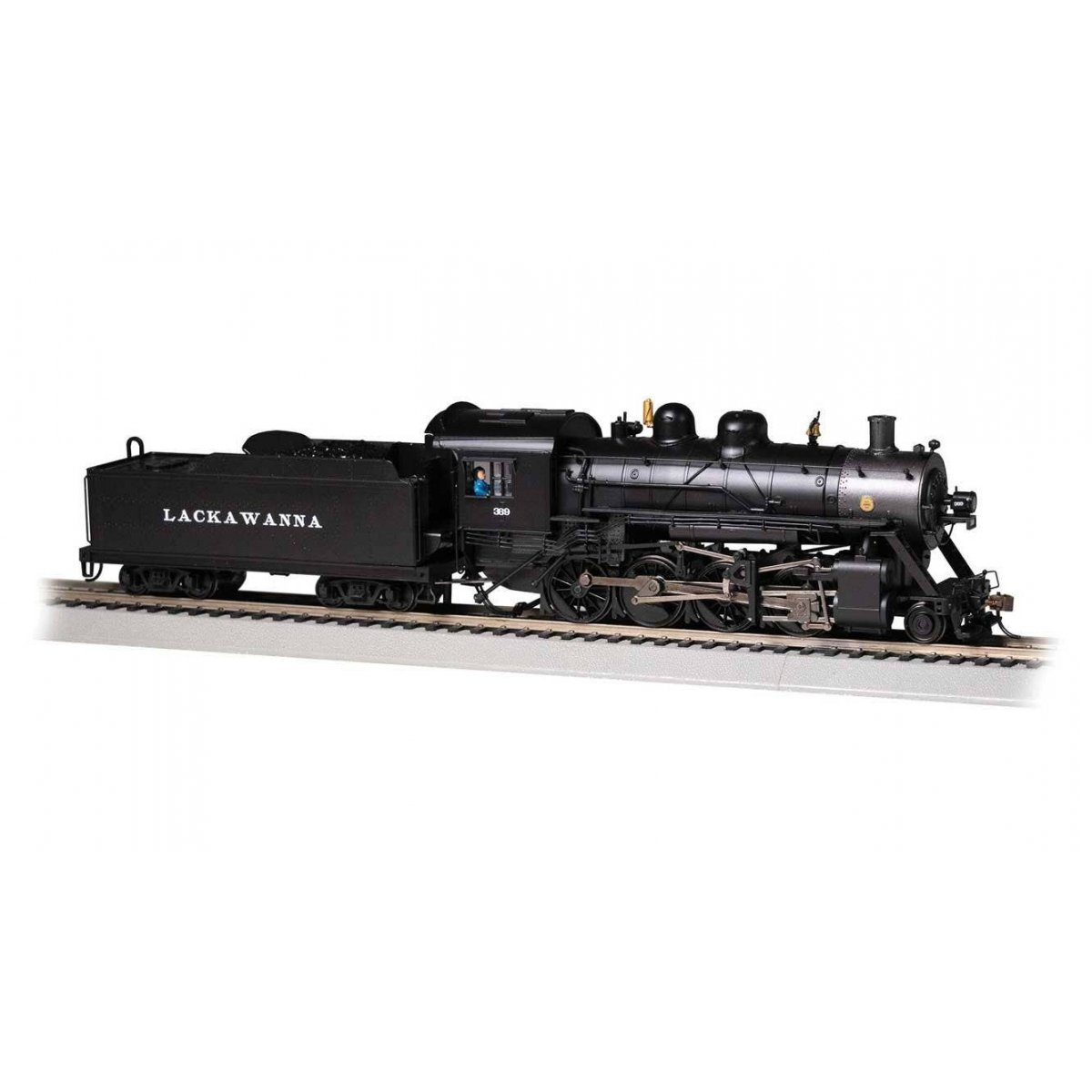 2-8-0 Consolidation - Sound and DCC - Sound Value -- Delaware, Lackawanna & Western 369 (black, graphite), HO, Bachmann Industri