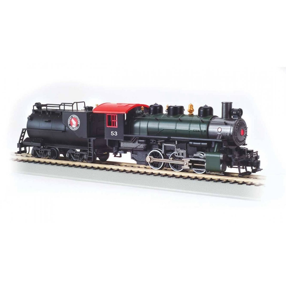 USRA 0-6-0 with Vanderbilt Tender - Standard DC with Smoke -- Great Northern 53 (green, black, graphite, Tuscan), HO, Bachmann I