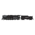 Class T1A 2-8-4 Berkshire - Standard DC - Stealth -- Santa Fe 4195 (black, graphite), HO, Broadway Limited Imports 7847
