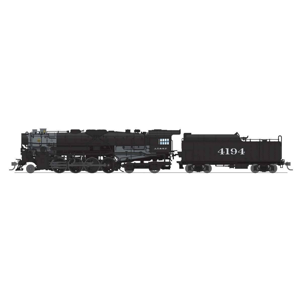 Class T1A 2-8-4 Berkshire - Sound, DCC and Smoke - Paragon4(TM) -- Santa Fe 4194 (black, graphite), HO, Broadway Limited Imports