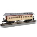 Old Time Wood Coach with Round-End Clerestory Roof - Ready to Run -- Old Colony Railroad (yellow, red), HO, Bachmann Industries 
