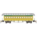 Old Time Wood Coach with Round-End Clerestory Roof - Ready to Run -- Virginia & Truckee (yellow, green), HO, Bachmann Industries