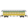 Old Time Wood Coach with Round-End Clerestory Roof - Ready to Run -- Virginia & Truckee (yellow, green), HO, Bachmann Industries