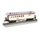 Old Time Wood Combine with Round-End Clerestory Roof - Ready to Run -- Old Colony Railroad (yellow, red), HO, Bachmann Industrie