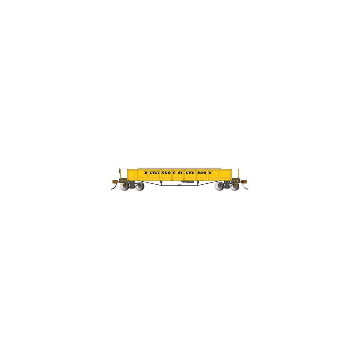 Wood Gondola-Style Excursion Car - Ready to Run - Spectrum(R) -- Durango & Silverton (yellow), On30, Bachmann Industries 26032